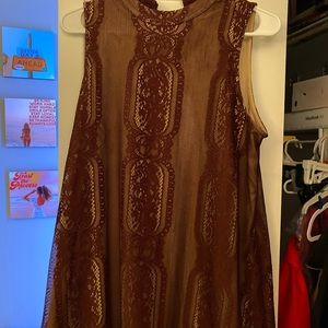 Maroon patterned dress!